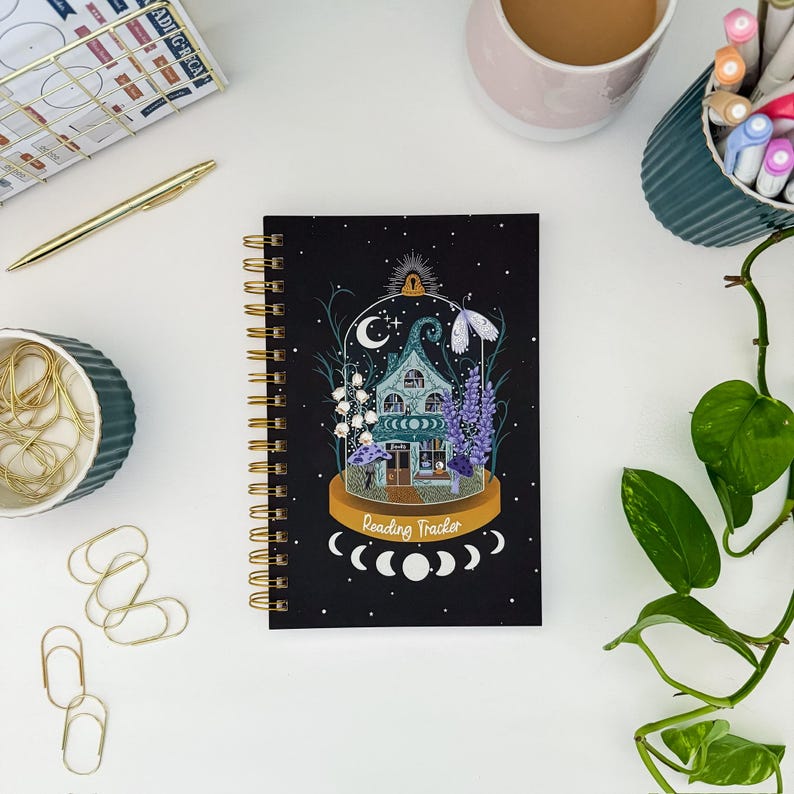 Reading Tracker Journal, Softcover Book Review Planner Spooky Bookshop