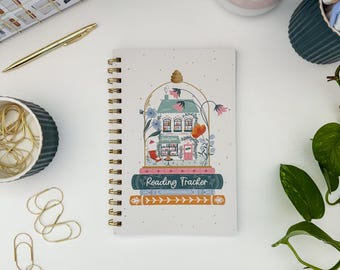 Whimsical Bookshop Reading Journal, Undated Book Tracker, Book Lover Gift