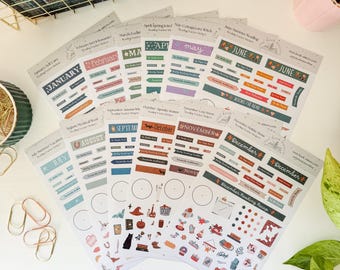 Reading Tracker ONLY- Monthly Reading Recap Stickers