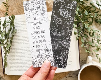 Celestial Bookmark. Bookish Quote, Reading Quotes, Book Lover Gift, Moon and Stars Bookmark