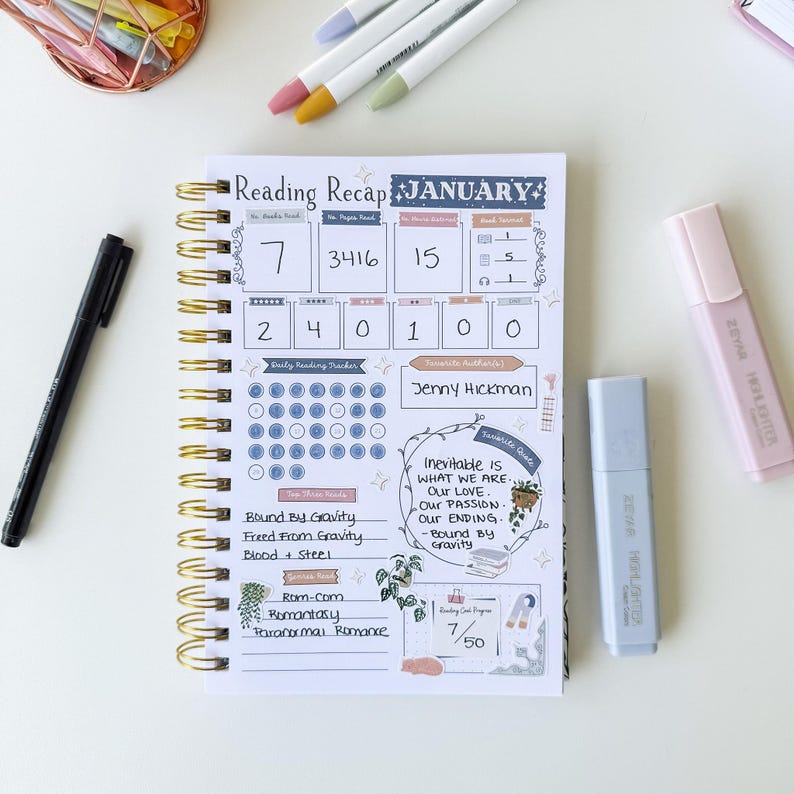 Reading Tracker Journal, Softcover Book Review Planner image 14