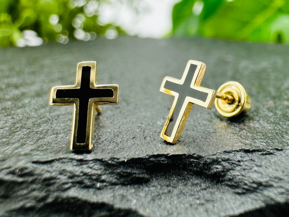 Screw back clearance cross earrings