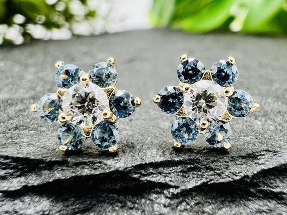 Aquamarine screw back sale earrings