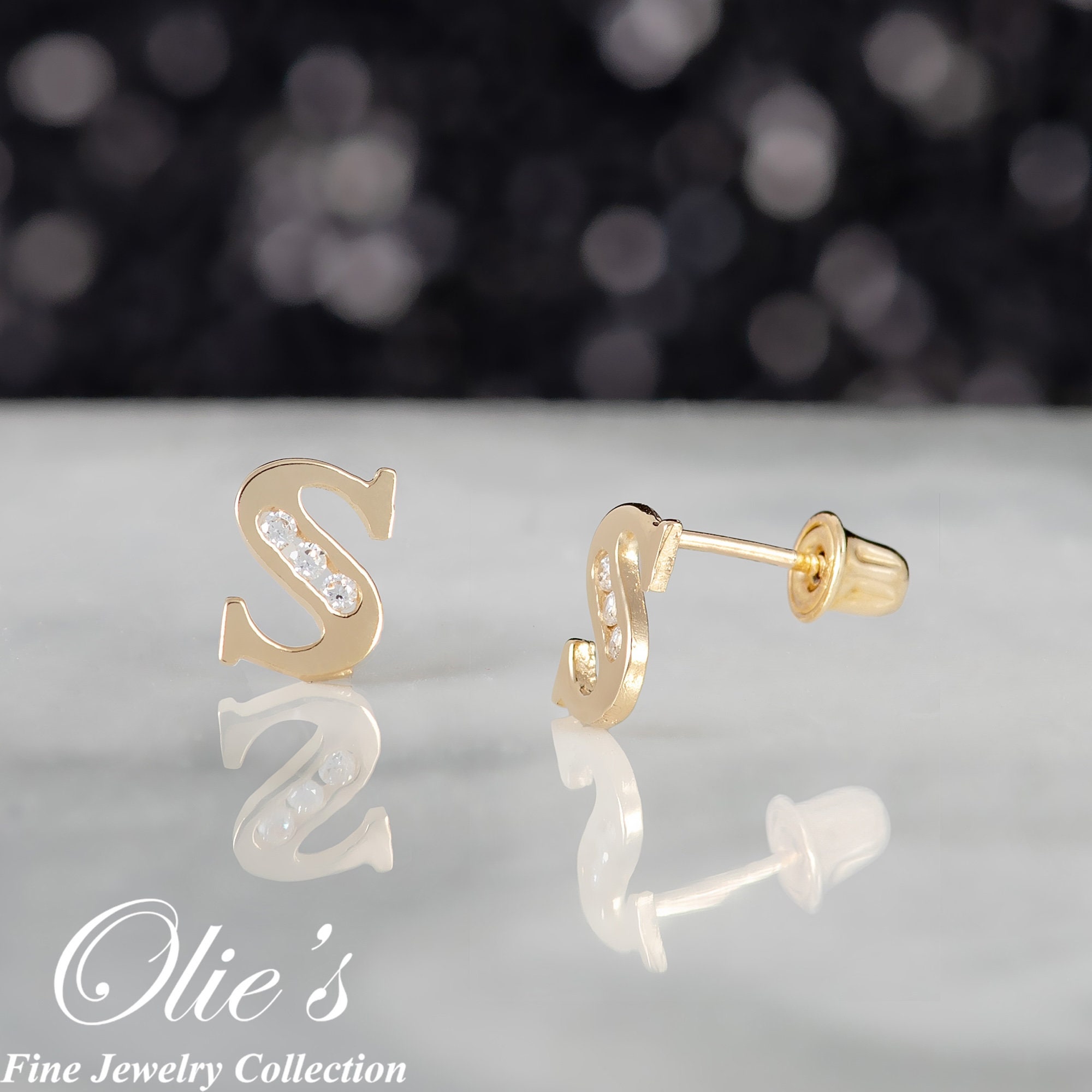 Cottvott Charms A-Z Alphabet Stud Earrings Women Initial