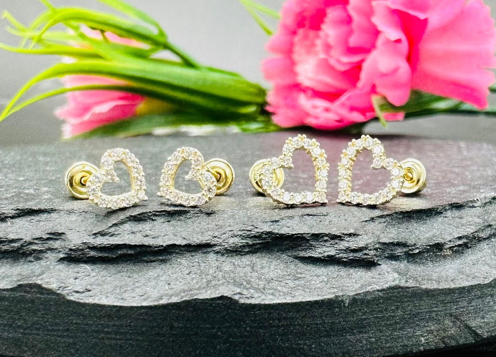 Diamond screw back earrings for best sale toddlers