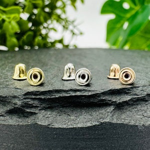 14K White Gold Replacement Screw-Back Clutches for Threaded Post Earri 