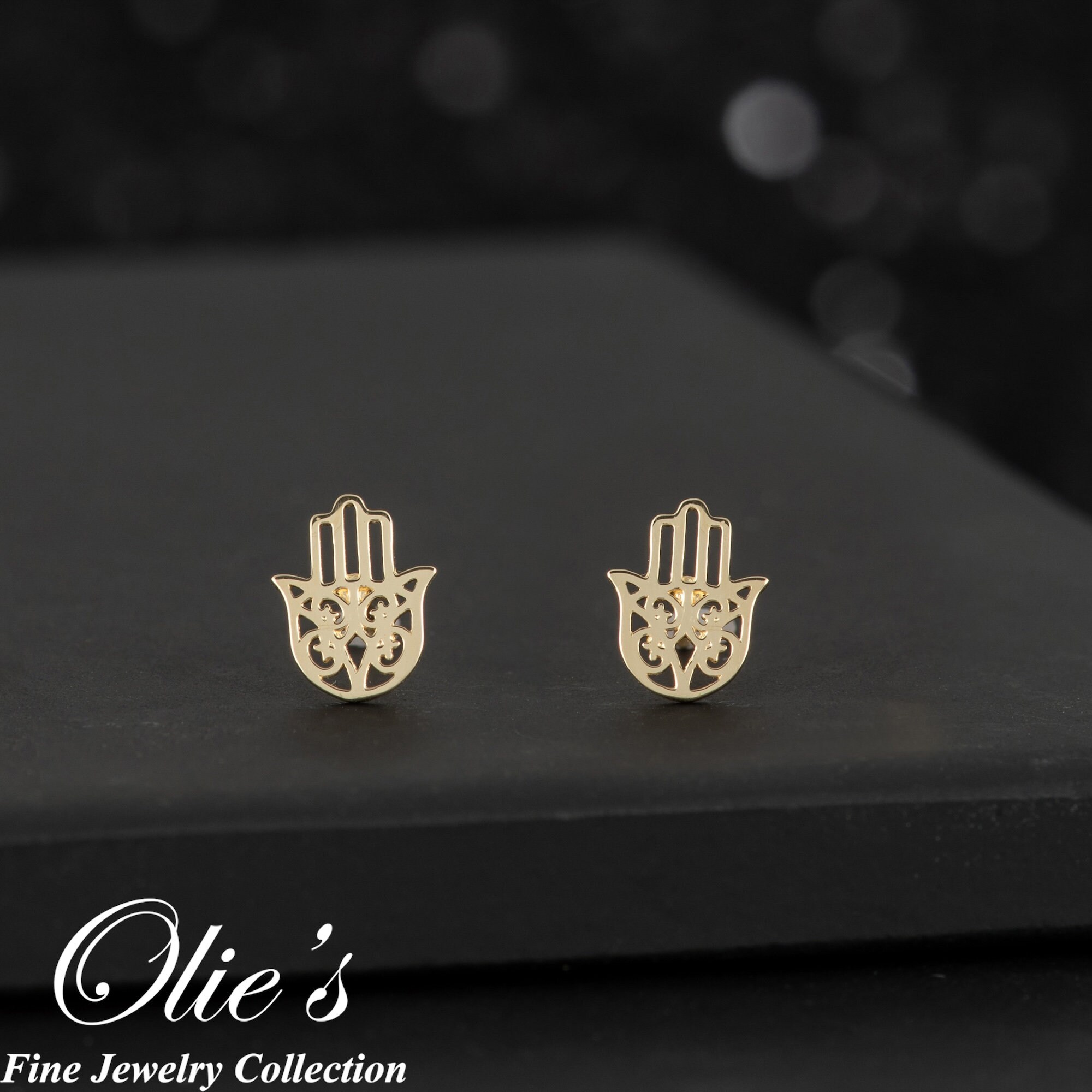 Hamsa 14k Solid Gold Stud Earrings Filigree Hamsa Stud Earrings Dainty Hamsa Earring Studs Hamsa Hand Earrings Screwback or Pushback Etsy Canada