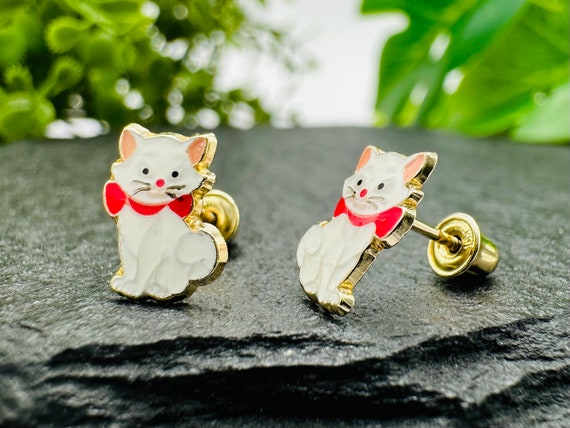 Kitten earrings sale