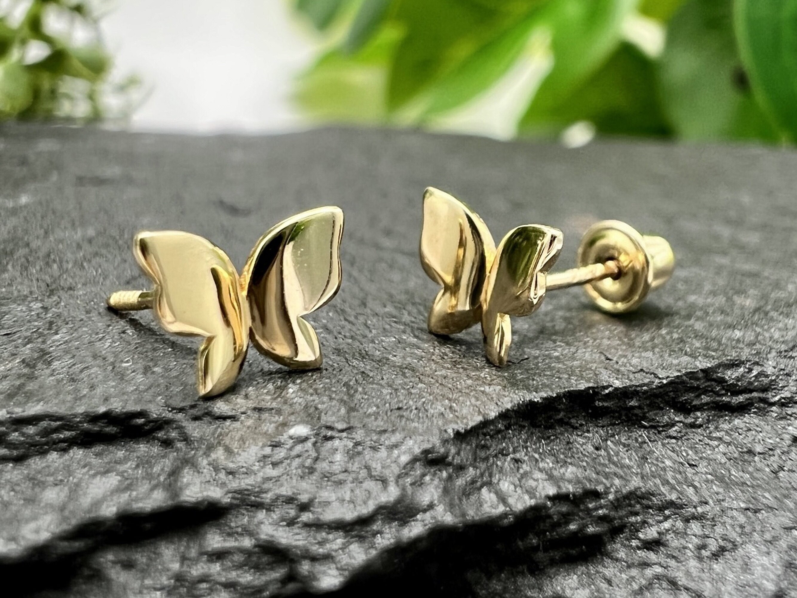 Gold Butterfly Studs - Etsy