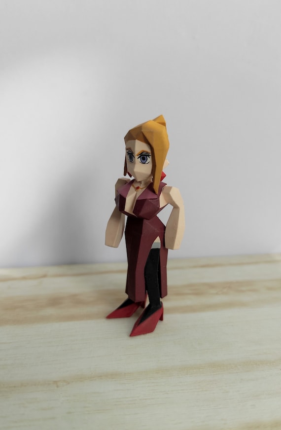 Scarlett Figure Final Fantasy VII PS1 Style - Retro Low Poly