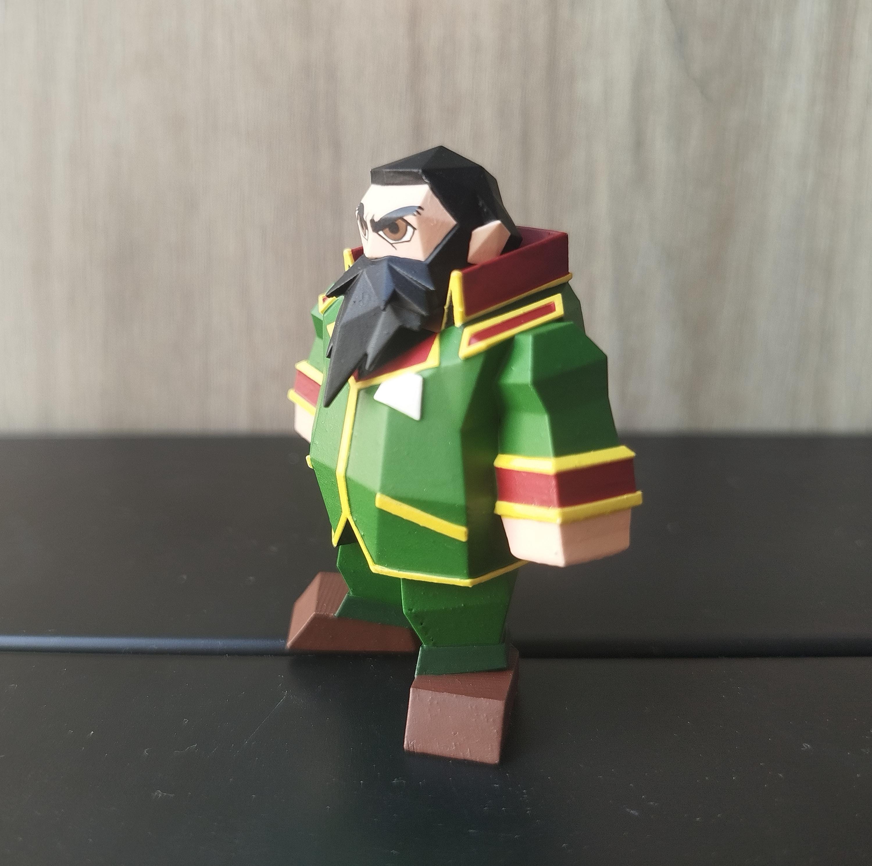 Heidegger Final Fantasy VII PS1 Style Figure - Retro Low Poly