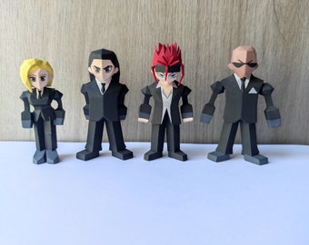 Final Fantasy VII the Turks Figure - PS1 Style - Retro Low Poly