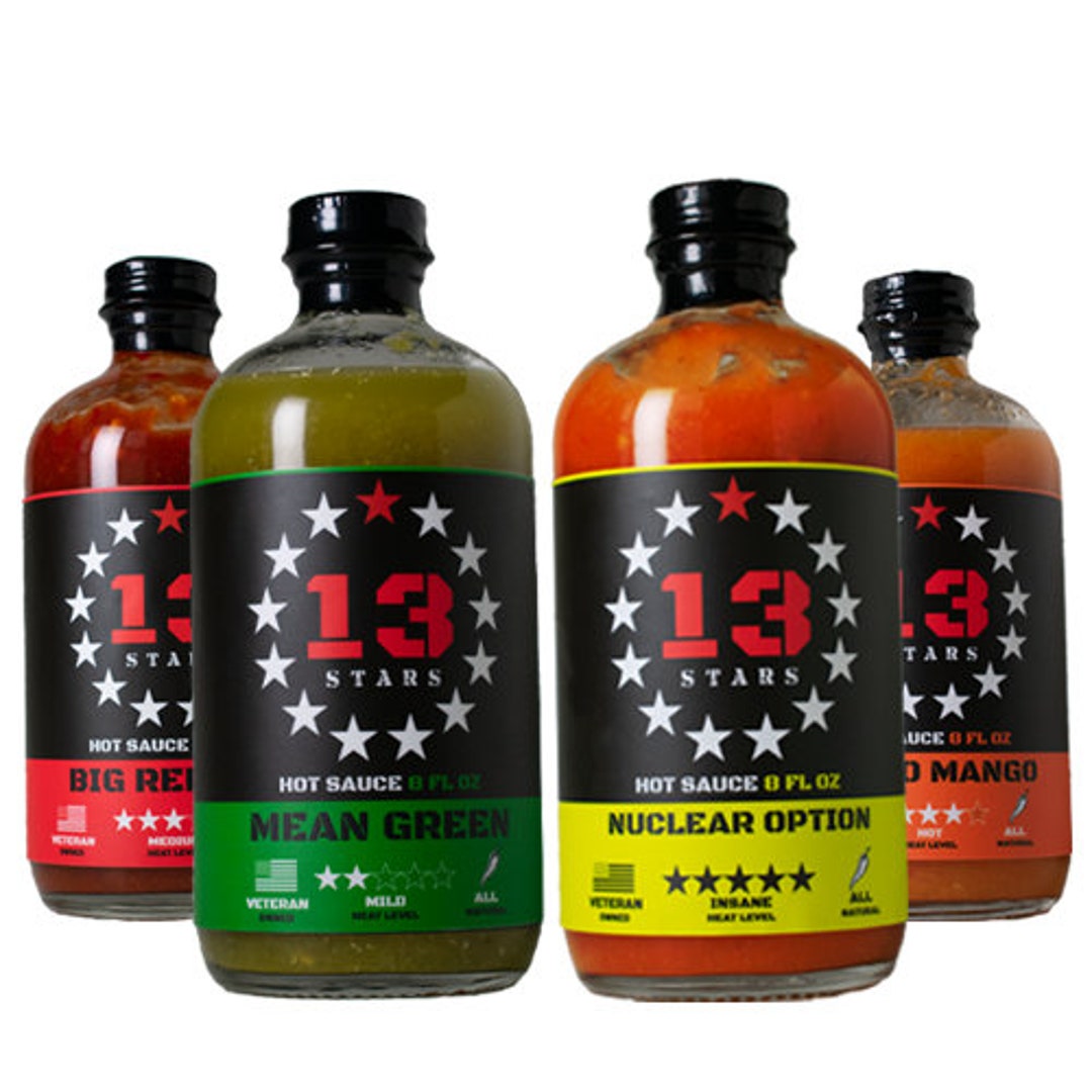 13-stars-hot-sauce-4-pack-bundles-of-hot-sauce-etsy