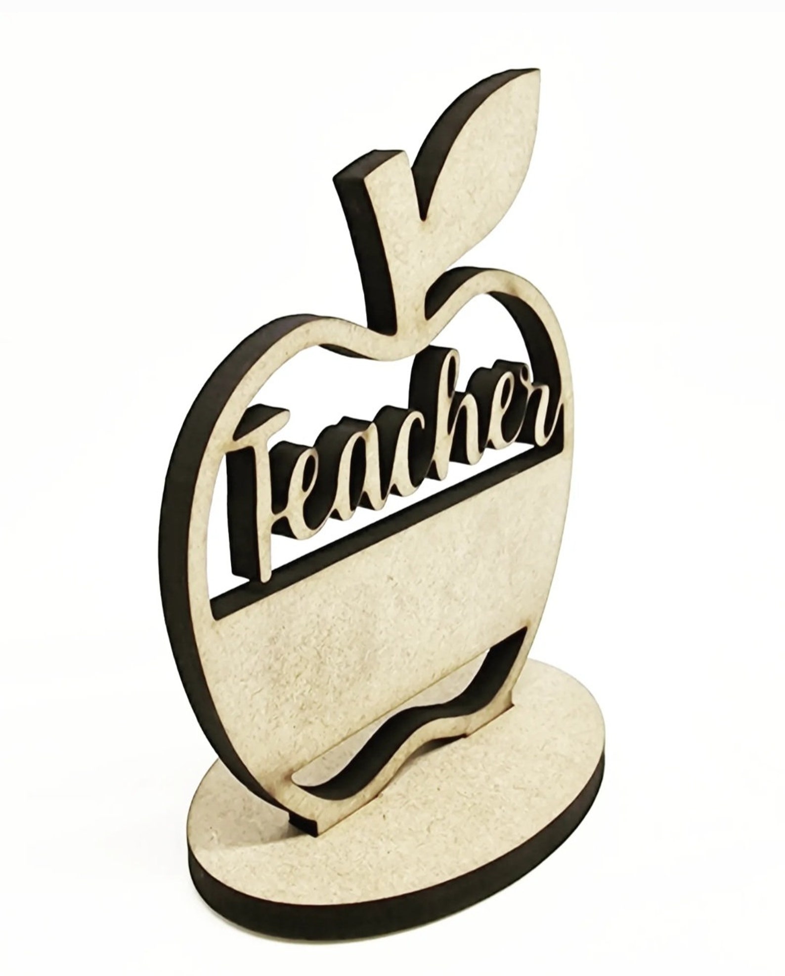 Freestanding Teacher Apple Laser Cut Ai File SVG CDR File Teacher Gift