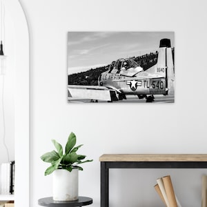 Aluminum Print - Black and White US Air Force Airplane Print, Vintage Aviation Photography, Military Aircraft Wall Art, Man Cave Decor