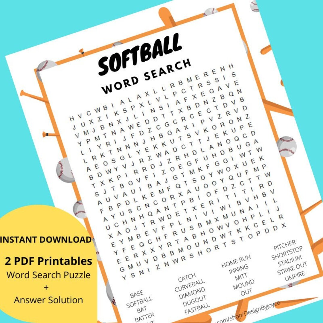 Softball Word Search Printable Softball Word Search Puzzle For Kids And Softball word search printable softball word search puzzle for kids and