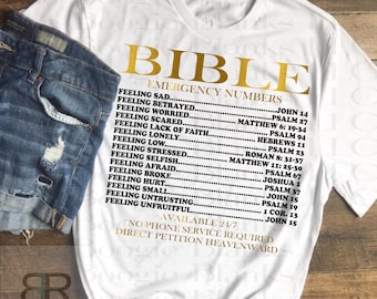 Bijbel noodnummers SVG, png-bestand, digitale download, sublimatie