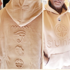 Embossed Sweater/Hoodie-Elevate Your Style: Embossed-Pullover Ankh Hoodie-Sweater