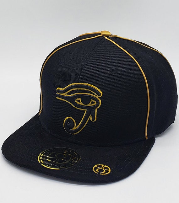 Embroidered Eye of Ra Snapback Hat Unisex Egyptian Symbol Cap
