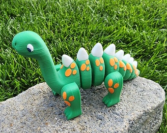 3D Printed Flexi Diplodocus: Poseable Dinosaur Fidget Toy