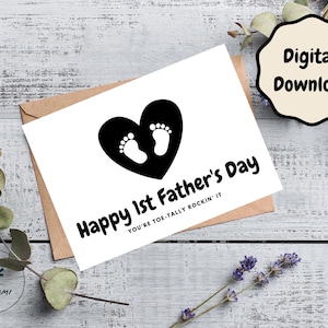 Printable 1st Father&#39;s Day Card - Instant Download 7x5in card -Card for Dad - First Time Dad Card