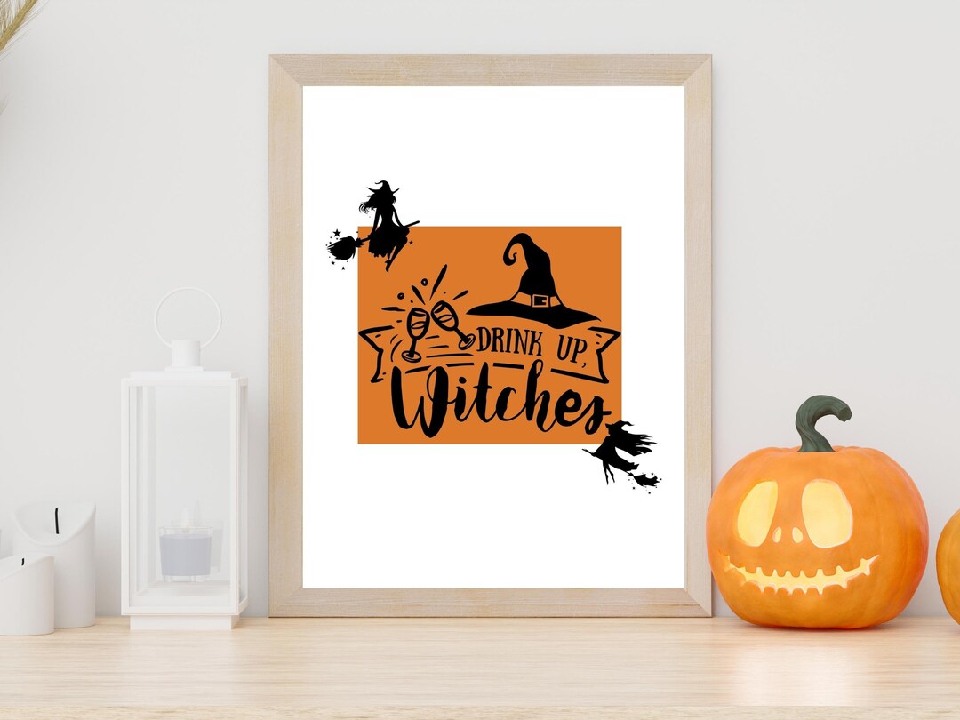 Printable Halloween Witch Wall Art, Halloween Wall Art Print, Digital ...