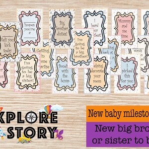Meilensteinkarten für zweites Baby, neue Geschwister, große Bruder oder große Schwester Geschenke, Schwangerschaftsmitteilung, Geschenke für Eltern, neue Babygeschenkidee