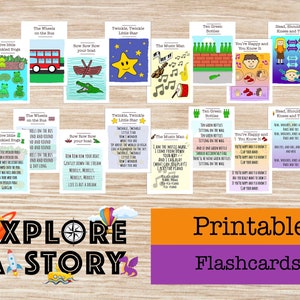 Tarjetas didácticas con canciones infantiles. canción infantil. Nuevo bocabulario. Educación preescolar y infantil. Recursos para necesidades especiales. Descargar. Imprimible.