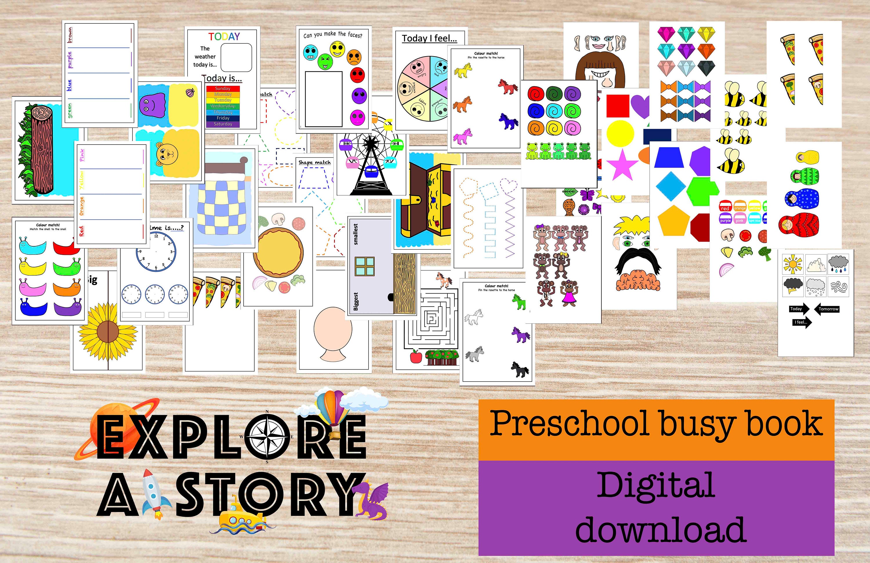 Toddler Busy Book Printable, First Learning Binder, Educational ...