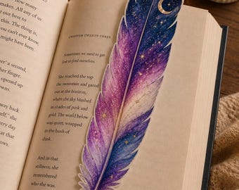 Romantasy Feather Bookmark - Celestial Romance Bookmark