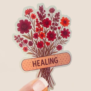 Floral Healing Sticker: Waterproof Vinyl Wildflower Bouquet