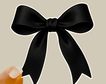 Coquette Black Bow Ribbon Sticker – Bookish Reading Sticker