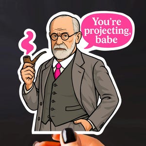 Father Figure Funny Freud Projection Sticker: Therapist Humor - Psychology Student Gift