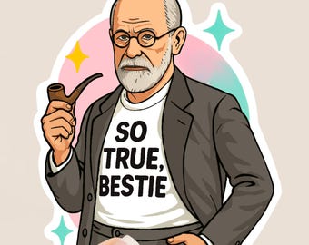 Father Figure Funny Freud Sticker: Therapist Humor - Psychology Student Gift