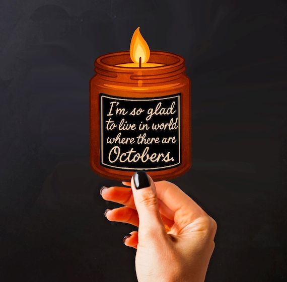 Sweater Weather Fall Candle Sticker: Cozy Autumn Sticker