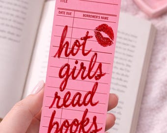 Hot Girls Read Books Bookmark – Pink and Red Bookmark