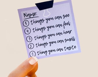 Grounding Exercise Reminder Sticker – Anxiety & Mental Health