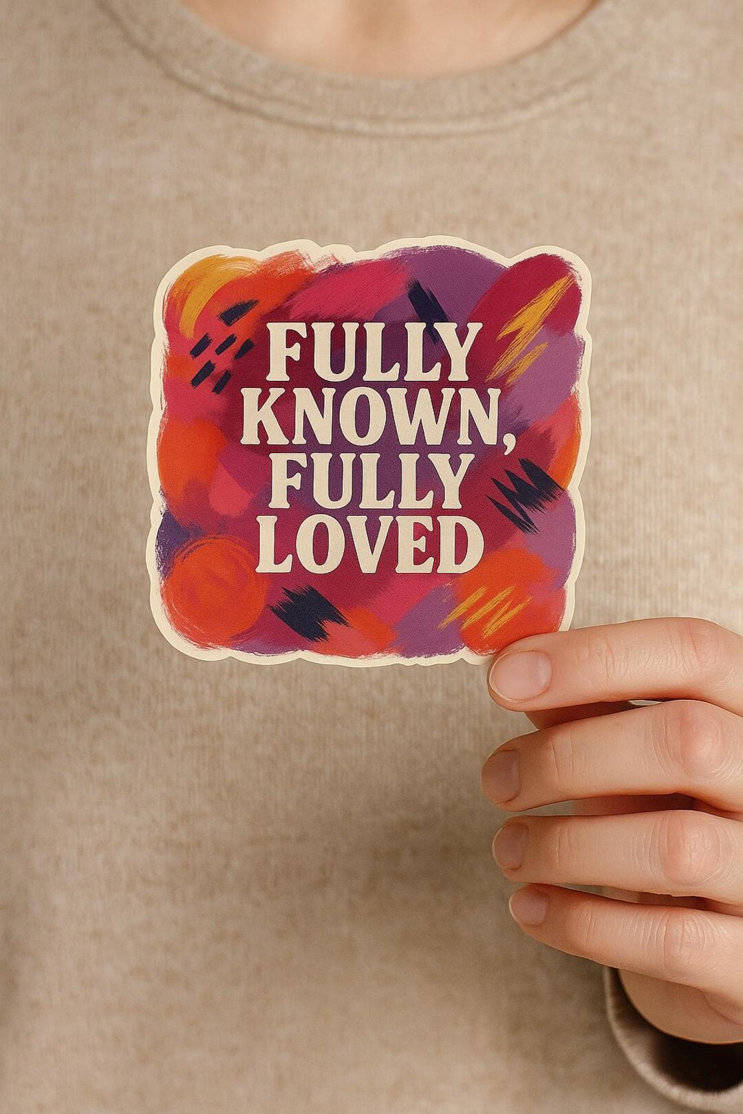 Fully Known, Fully Loved Sticker Mental Health Affirmation, Christian