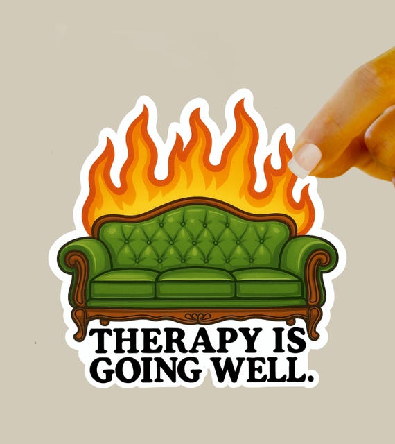 Therapy Humor Sticker: Funny Mental Health Sticker