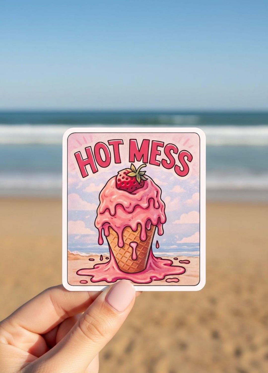 Mess Sticker Hot Mess Ice Cream Sticker • Funny Mental Health Vinyl Decal - Etsy
