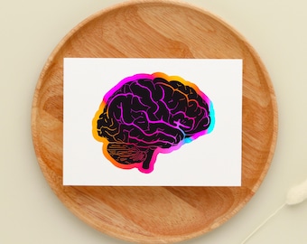 Rainbow Brain Anatomy Sticker - Psychology Neuro Vinyl Decal