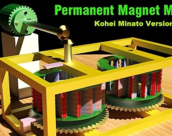 Magnet Motor Free Energy Generator Kohei Minato 3D Model | DIY Plans New 2022 Multi Language