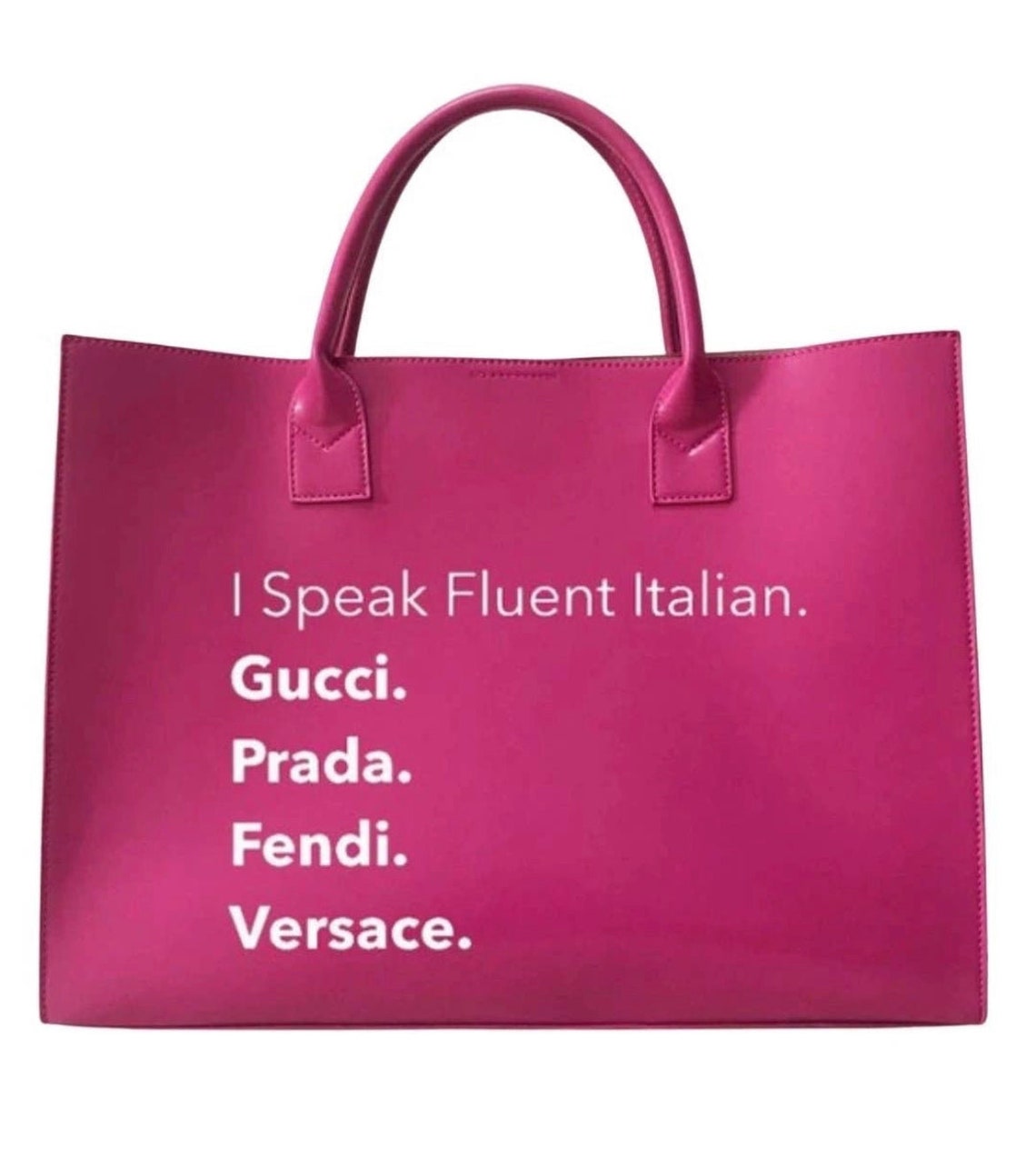The i Speak Fluent Italian Tote Bag Pink Etsy