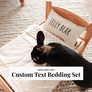 Custom Text Minimalist Bedding Set for IKEA DUKTIG Doll Bed