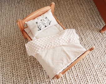 Cute Bunny Print Minimalist Bedding Set for IKEA DUKTIG Doll Bed