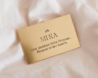 Hand Stamped Solid Brass Plaque | Memorial Wedding Commemorative Signage Airbnb Unique