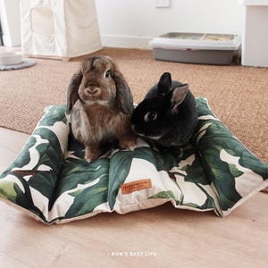 DOUBLE pour lapin imperméable avec inserts amovibles | Lapins, cochons d&#39;Inde, petits animaux de compagnie, oreiller en peluche, lit douillet