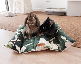 DOUBLE Waterproof Bunny Bed With Removable Inserts for Rabbits | Bunnies, Guinea Pigs, Small Pets, Plush Pillow, Snuggle Bed