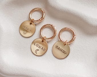 Hand Stamped Solid Brass Pet ID Tags • Luxury 1.5mm Thick Custom Name Tags • Premium Handmade Pet Accessories