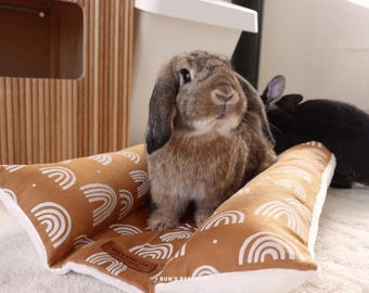 Waterproof Bunny Bed With Removable Inserts for Rabbits | Bunnies, Guinea Pigs, Small Pets, Plush Pillow, Snuggle Bed
